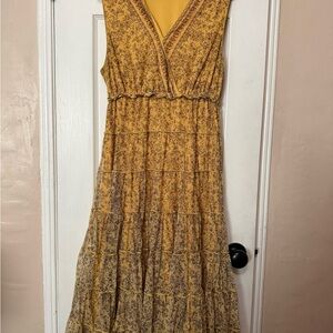 Max Studio Yellow Ruffled Tiered Sundress